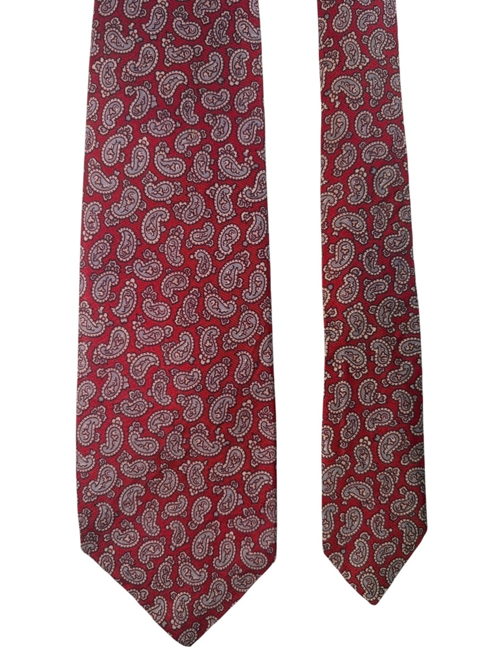 Wembley 100% Silk Red Paisley Men's Designer Tie